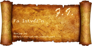 Fa István névjegykártya